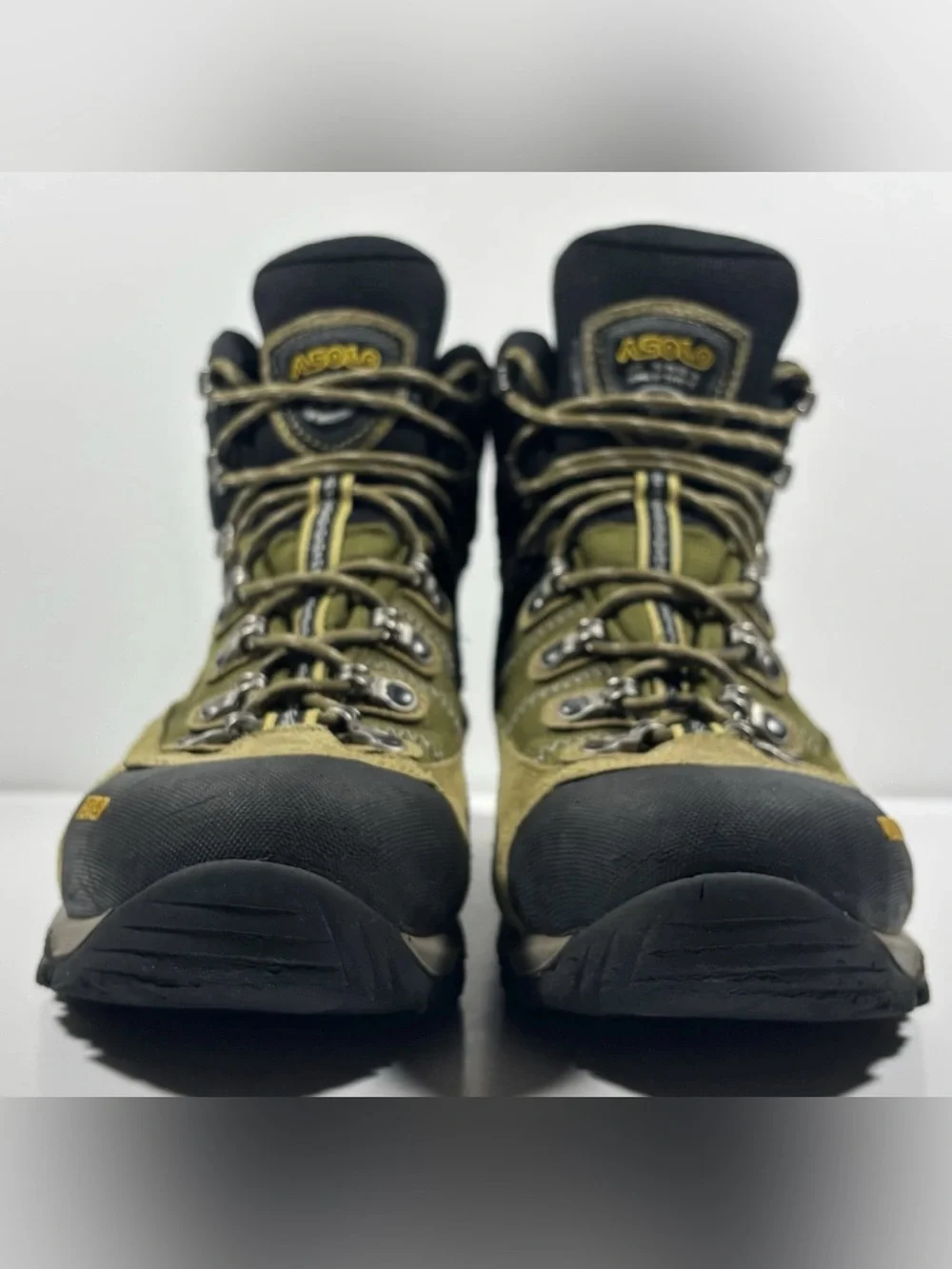 Asolo Fugitive GTX Gore-Tex Hiking Boots Mens Size 11 Olive EUC Leather Vibram